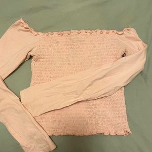 Hollister Baby Pink Long Sleeve Crop Top